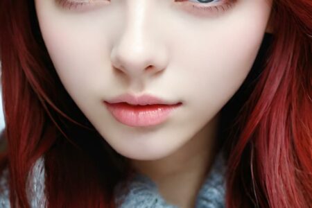 AI girl with red hair wallpaper