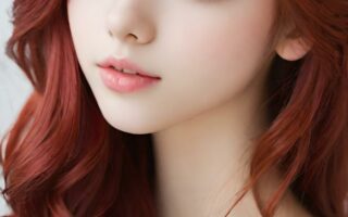 AI girl with red hair wallpaper