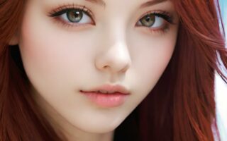 AI girl with red hair wallpaper