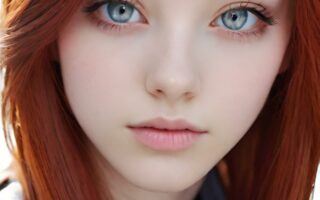 AI girl with red hair wallpaper