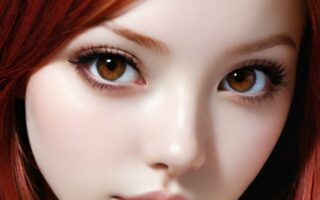 AI girl with red hair wallpaper