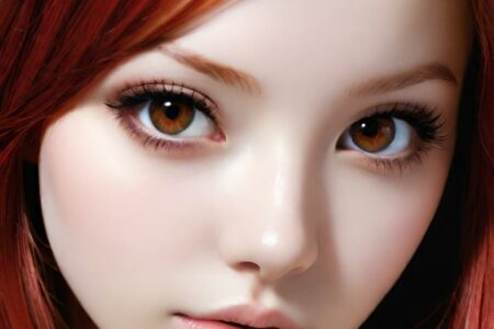 AI girl with red hair wallpaper