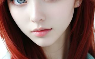 AI girl with red hair wallpaper