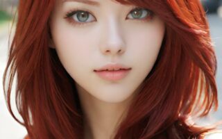 AI girl with red hair wallpaper
