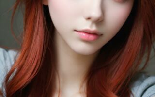 AI girl with red hair wallpaper