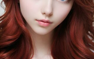 AI girl with red hair wallpaper