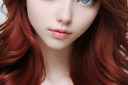 AI girl with red hair wallpaper