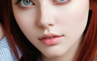 AI girl with red hair wallpaper