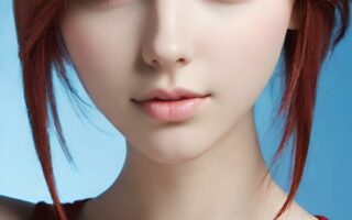 AI girl with red hair wallpaper