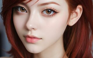 AI girl with red hair wallpaper