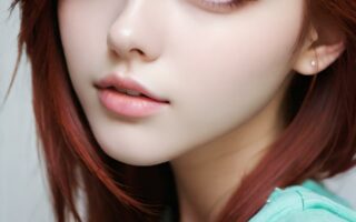AI girl with red hair wallpaper