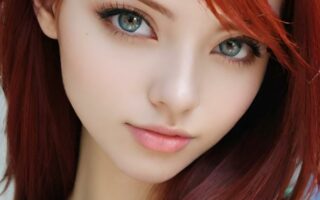 AI girl with red hair wallpaper