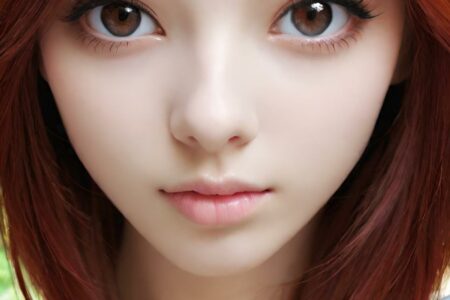 AI girl with red hair wallpaper