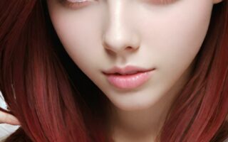 AI girl with red hair wallpaper
