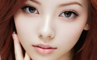 AI girl with red hair wallpaper