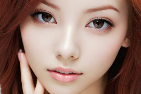 AI girl with red hair wallpaper