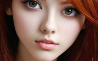 AI girl with red hair wallpaper