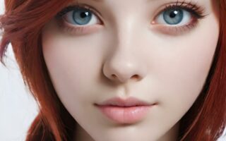 AI girl with red hair wallpaper