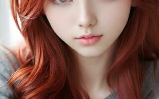 AI girl with red hair wallpaper