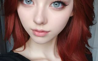 AI girl with red hair wallpaper