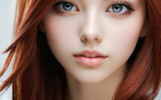 AI girl with red hair wallpaper