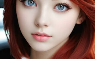 AI girl with red hair wallpaper