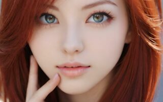 AI girl with red hair wallpaper