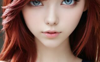 AI girl with red hair wallpaper