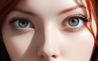 AI girl with red hair wallpaper