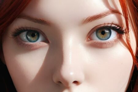 AI girl with red hair wallpaper