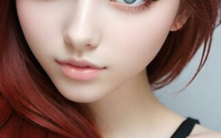 AI girl with red hair wallpaper