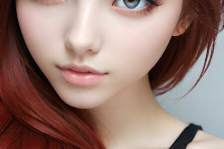 AI girl with red hair wallpaper