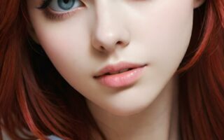 AI girl with red hair wallpaper