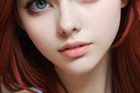 AI girl with red hair wallpaper