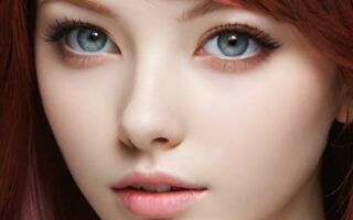 AI girl with red hair wallpaper