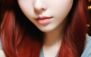 AI girl with red hair wallpaper