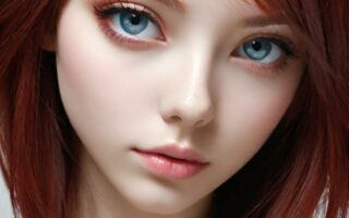 AI girl with red hair wallpaper