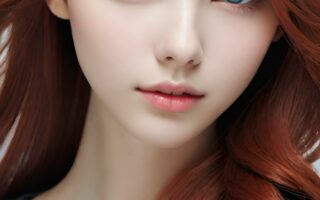 AI girl with red hair wallpaper