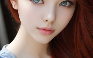 AI girl with red hair wallpaper
