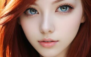 AI girl with red hair wallpaper