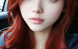 AI girl with red hair wallpaper