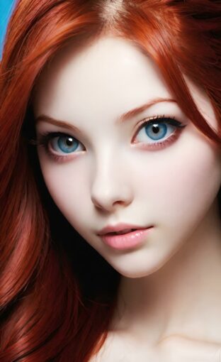 AI girl with red hair wallpaper