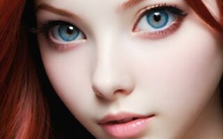 AI girl with red hair wallpaper