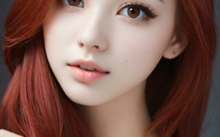 AI girl with red hair wallpaper
