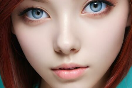 AI girl with red hair wallpaper