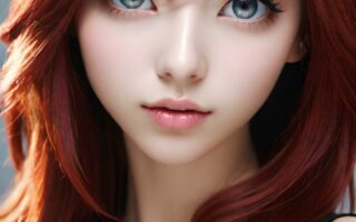 AI girl with red hair wallpaper