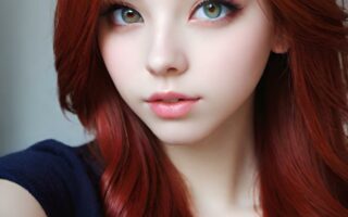 AI girl with red hair wallpaper