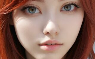 AI girl with red hair wallpaper