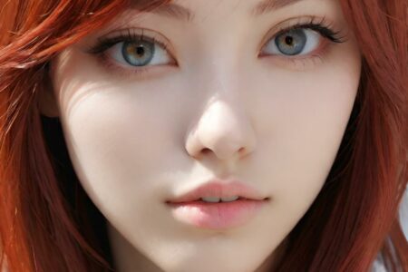 AI girl with red hair wallpaper