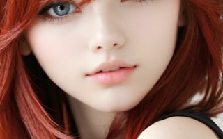 AI girl with red hair wallpaper